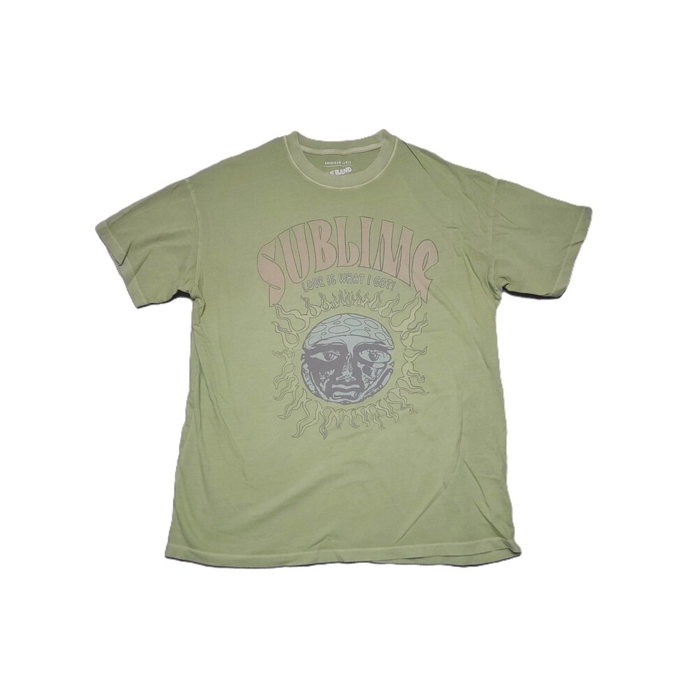 American Eagle AE Band Tee Womens Size M Sublime Graphic Green T Shirt